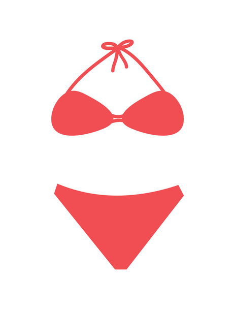 Womans red swimsuit - Vector, afbeelding