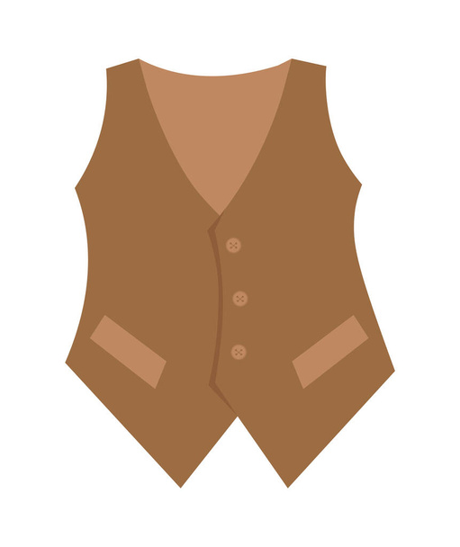 Brown waistcoat sticker - Wektor, obraz