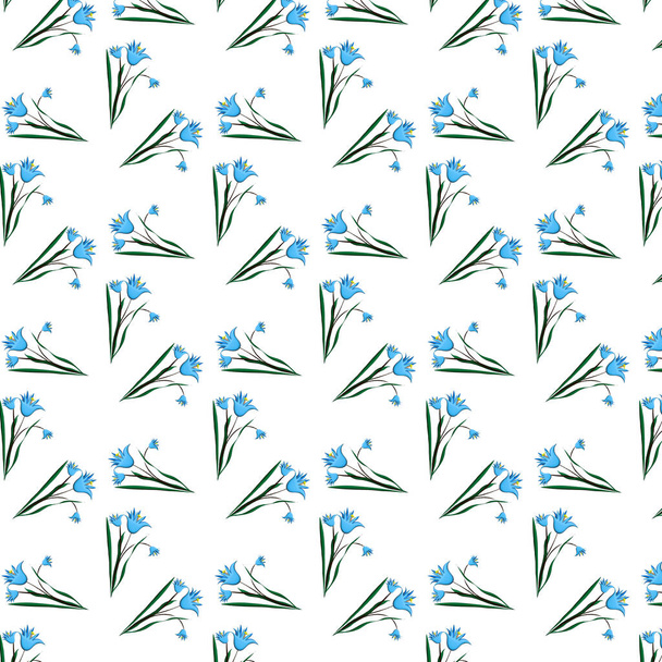 Many bouquets of blue flowers with green leaves.3d. - Vektor, kép