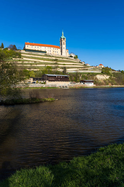 Melnik castle above the confluence of the Elbe and Vltava rivers, Central Bohemia, Czech Republic - Фото, изображение
