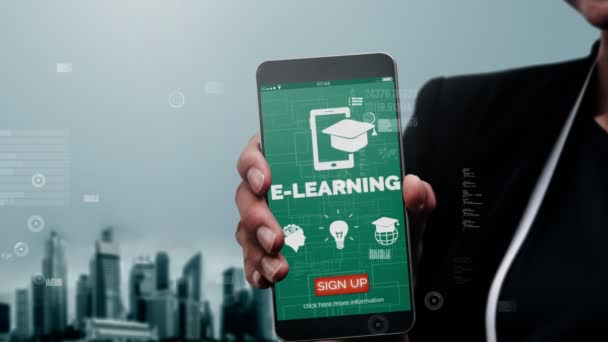 E-learning voor studenten en universiteiten conceptueel - Video