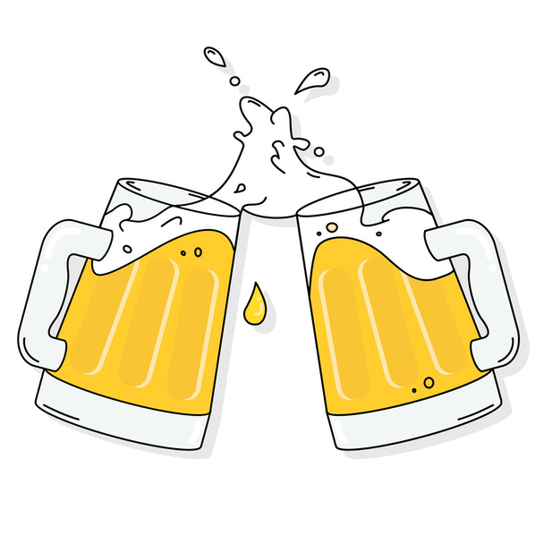 Beer splashing and cheers. - Vector, Image
