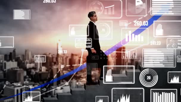 Double Exposure Image of Business Profit Growth conceptual - Footage, Video