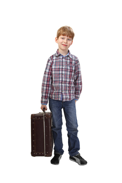Garçon avec valise
 - Photo, image