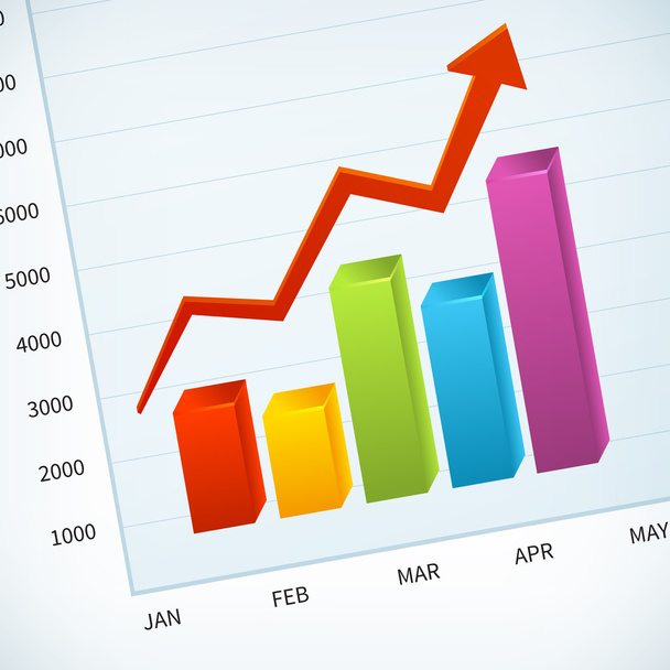 upward business sales chart  - Вектор, зображення