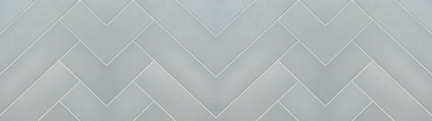 Wit grijs geometrische haringgraat textuur tegels achtergrond banner panorama lang - Foto, afbeelding