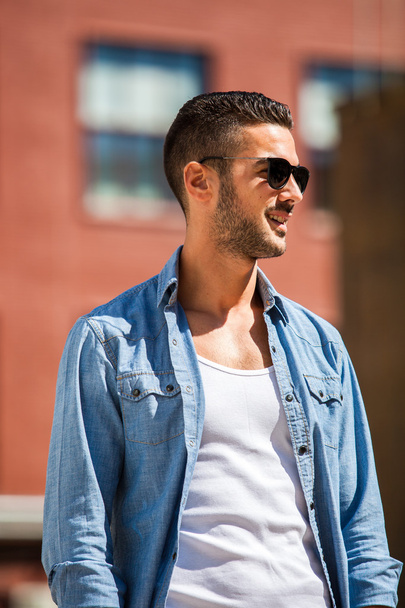 handsome cool man outdoor - Photo, image
