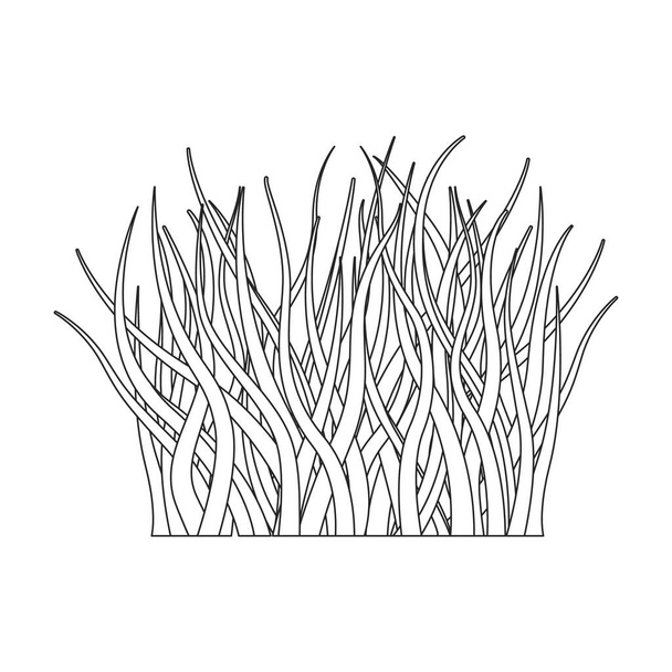 Grass vector icon.Outline vector icon isolated on white background grass. - Vektor, kép