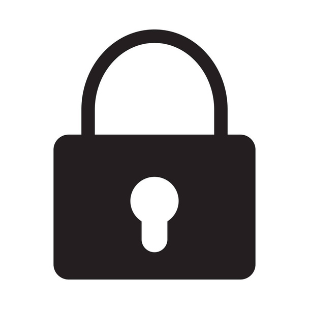 Protection and guard icon in the form of a lock in simple style on white background isolated. - Vector, Image