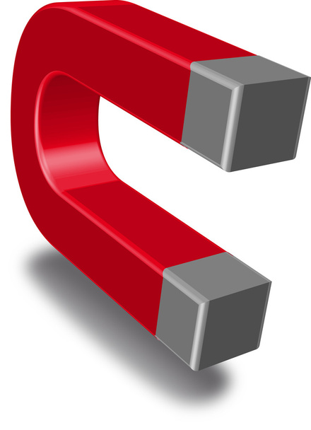 Red horseshoe magnet - Vector, Imagen