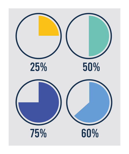 four statistics infographics icons - Vektor, kép