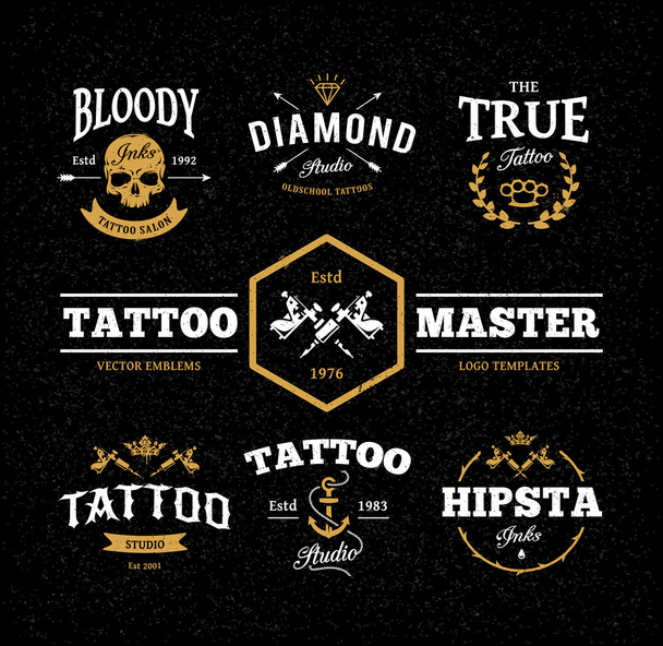Emblemas de estudio de tatuaje
 - Vector, Imagen