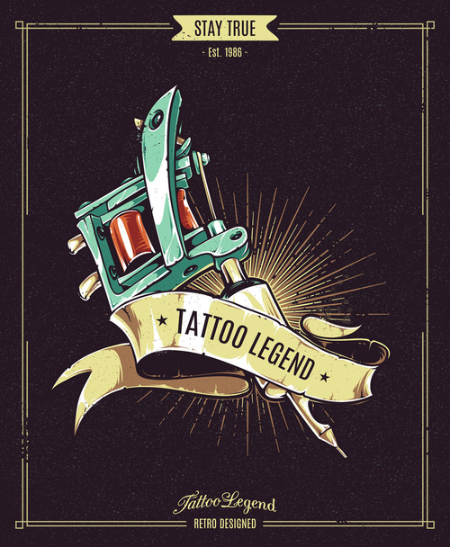 Cartaz de legenda de tatuagem
 - Vetor, Imagem