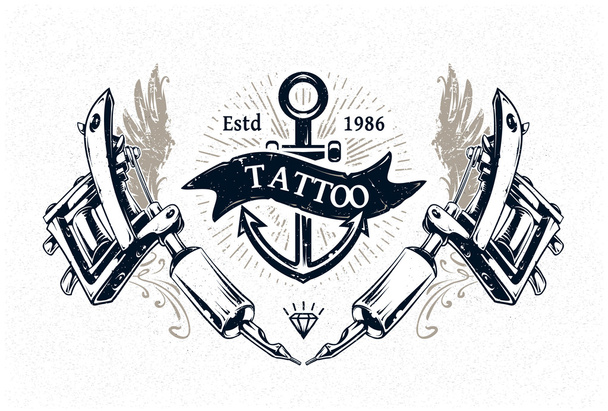 Cartel de estudio de tatuaje
 - Vector, imagen