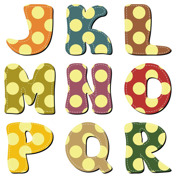 Scrapbook alphabet with dots - Διάνυσμα, εικόνα