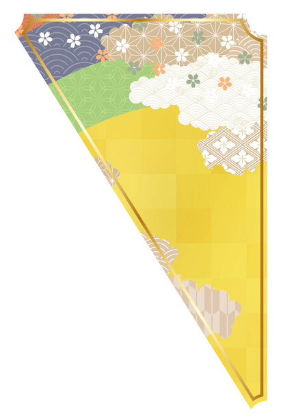 Flores de cerezo Tarjeta de Año Nuevo Icono de patrón japonés  - Vector, imagen