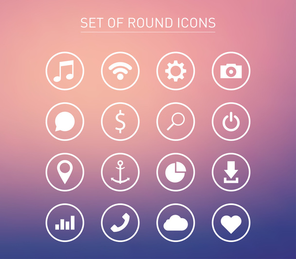 Set of round icons - Vetor, Imagem