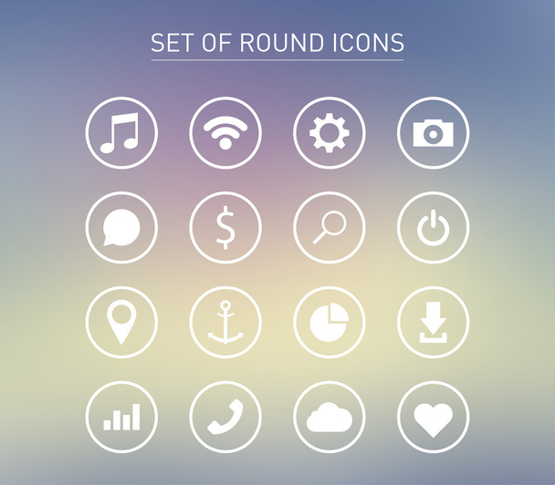 Set of round icons - Vetor, Imagem