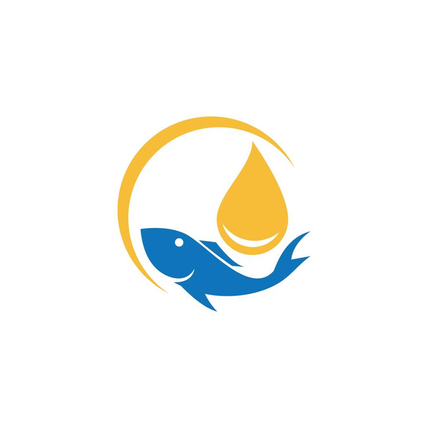 Логотип риб'ячого жиру Векторні ілюстрації шаблон
 - Вектор, зображення