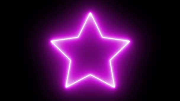 Csillag neon izzó animáció mozgás grafika - Felvétel, videó