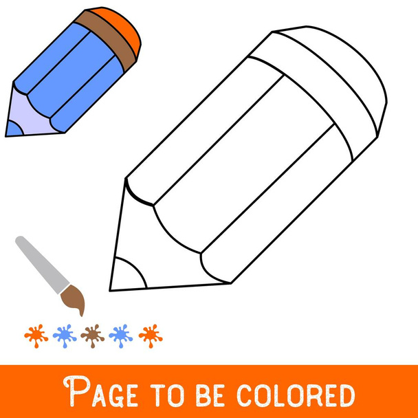 Grappig potlood om gekleurd te zijn, het kleurboek voor kleuters met gemakkelijk educatief spelniveau. - Vector, afbeelding