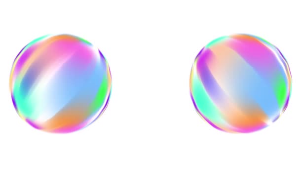 Arco iris esfera giratoria burbujas de jabón gráficos de movimiento - Metraje, vídeo