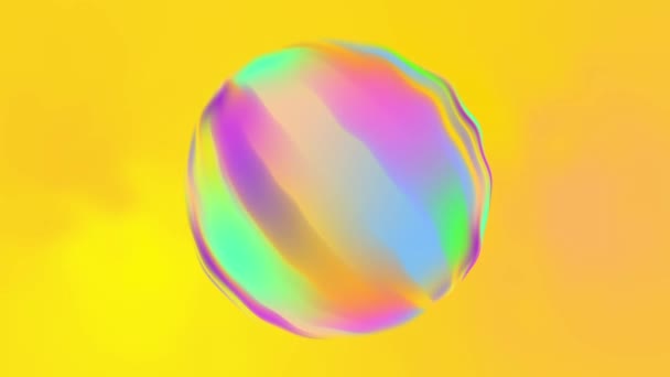 Rainbow colored rotating sphere soap bubbles motion graphics - Footage, Video