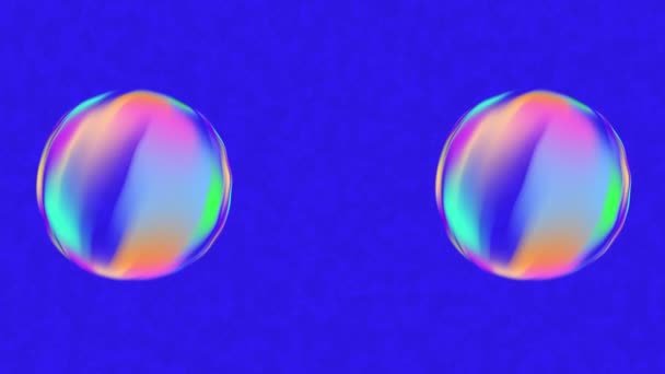 Szivárvány színű forgó gömb szappan buborékok mozgás grafika - Felvétel, videó