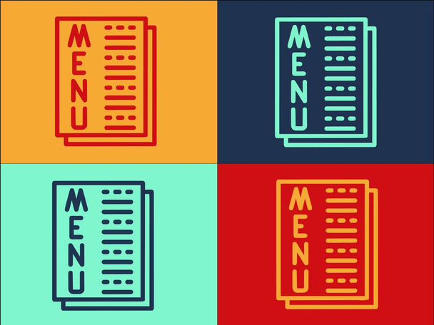 Menu Vellen Logo template, Eenvoudige platte pictogram van het menu, Vel, Papier - Vector, afbeelding
