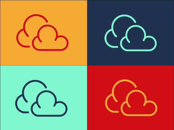 Misty Cloud Logo Template, Ícone plano simples de fundo, Misty, Luz - Vetor, Imagem