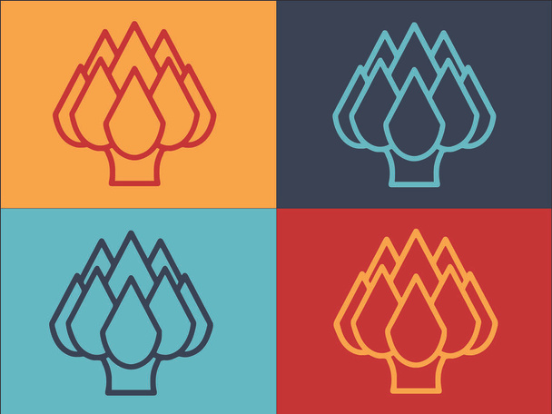 Luonnollinen Artisokka Logo malli, yksinkertainen tasainen kuvake Artisokka, Luonnollinen, Vihannes - Vektori, kuva