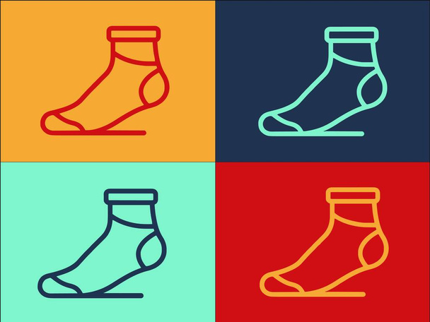 Νέο πρότυπο λογότυπο Sock, απλό επίπεδο εικονίδιο της μόδας, κλωστοϋφαντουργίας, νέα - Διάνυσμα, εικόνα
