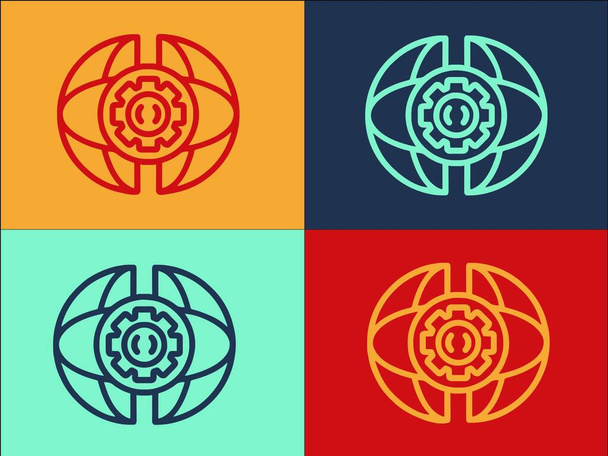 System operacyjny międzynarodowy bieg kolorowy zestaw ikon  - Wektor, obraz