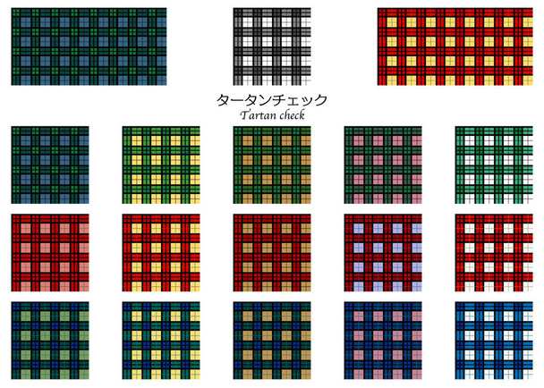 Σύνολο δειγμάτων χρώματος ελέγχου Tartan - Διάνυσμα, εικόνα