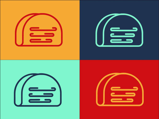 Шаблон логотипа Pita Bread Wrap, Simple Flat Icon Of Pita, Wrap, Bread - Вектор,изображение