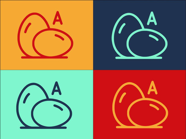 Modèle de logo d'oeuf de protéine, icône plate simple de protéine, nourriture, oeuf - Vecteur, image