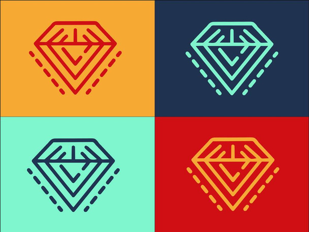Pure Diamond λογότυπο πρότυπο, απλό επίπεδο εικονίδιο της καθαρής, διαμάντι, κοσμήματα - Διάνυσμα, εικόνα