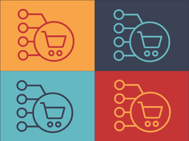 Modèle de logo de panier de produits réglementés, simple icône plate de réglementation, panier, achat - Vecteur, image