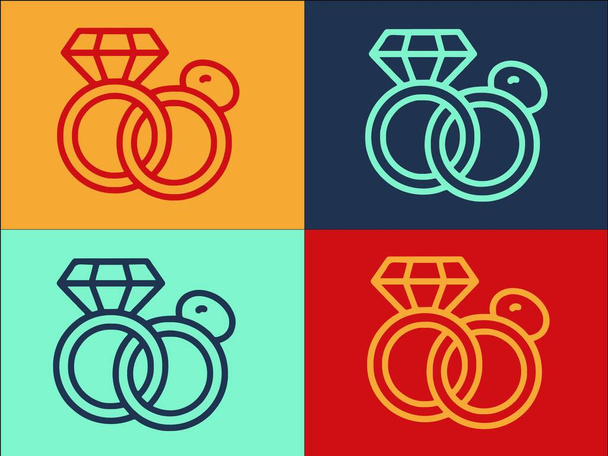 Ringe Auktion Logo Vorlage, Einfache flache Ikone der Auktion, Ring, Gericht - Vektor, Bild