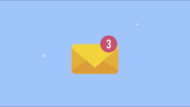 email με counter social media animation - Πλάνα, βίντεο