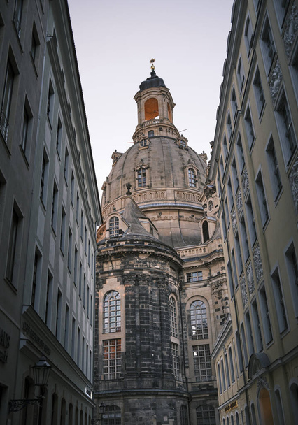 A vertical shot of Frauenkirche Dresden in Germany - Фото, изображение