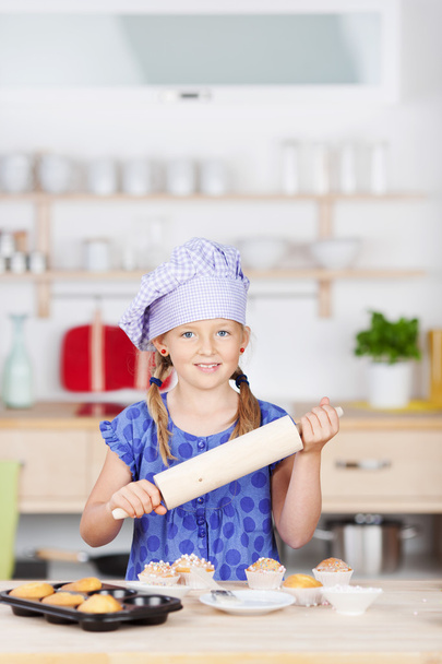 Little girl holding rolling pin - Photo, image