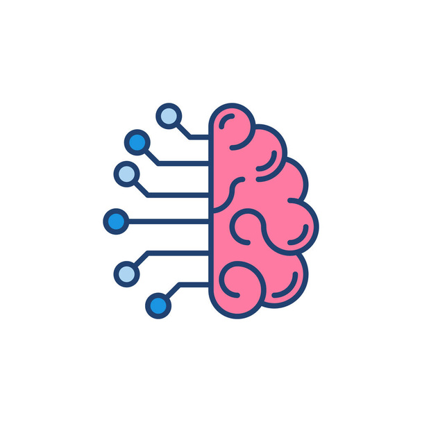 Artificial Intelligence Brain colorful icon - AI vector sign - Vektor, obrázek