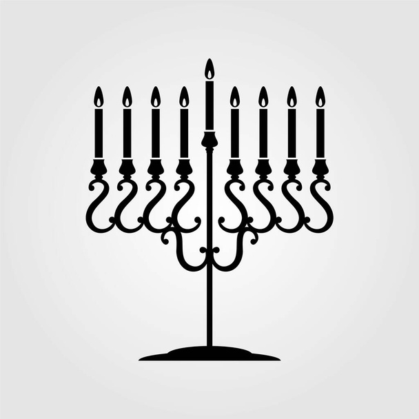 Hanukkah Menorah the nine candles candelabrum icon - Vector, Imagen