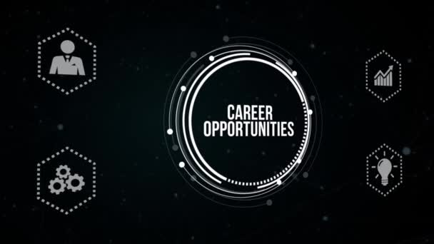 Internet, business, Technology and network concept. CAREER OPPORTUNITIES. Virtual button. - Footage, Video