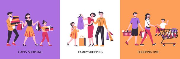 Happy Shopping Design Concept - Vector, Image