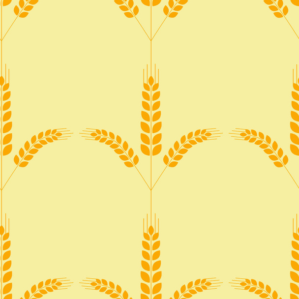Naadloze patroon, oor van tarwe, vector illustratie voor textiel oogst vruchtbaarheid overvloed gele achtergrond - Vector, afbeelding