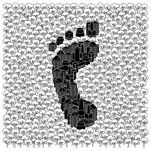 Save the forests concept: Footprint - Vector, Image