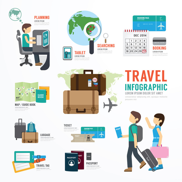 wereld reizen bedrijf infographic - Vector, afbeelding