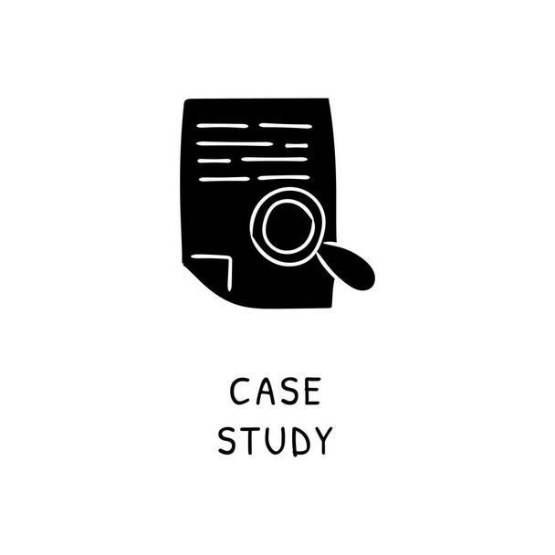 CASE STUDY icon in vector. Logotype - Doodle - Vector, Image